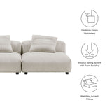 Reed 2-Piece Modular Corduroy Upholstered Sofa in Almond