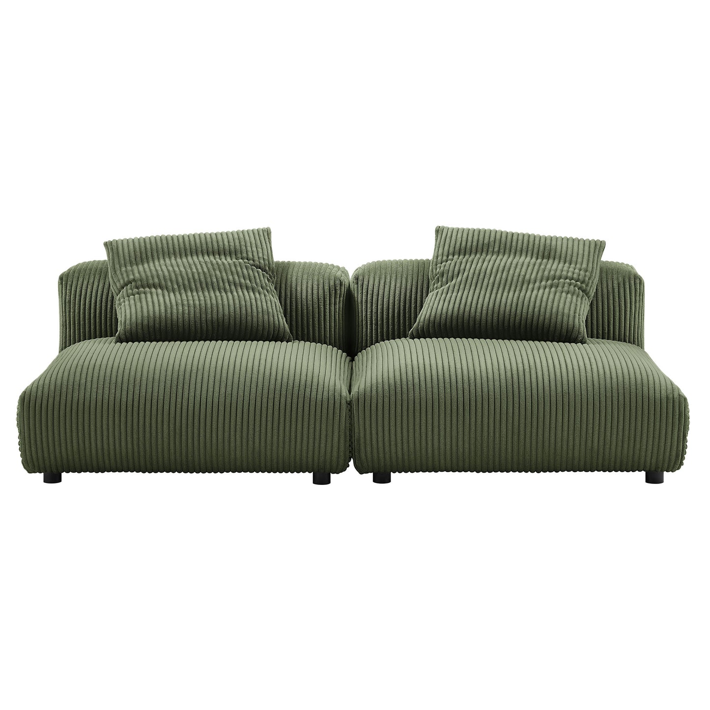 Solace 2-Piece Modular Corduroy Upholstered Sofa by Furniture for America