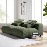 Reed 2-Piece Modular Corduroy Upholstered Sofa in Fern
