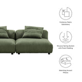 Reed 2-Piece Modular Corduroy Upholstered Sofa in Fern