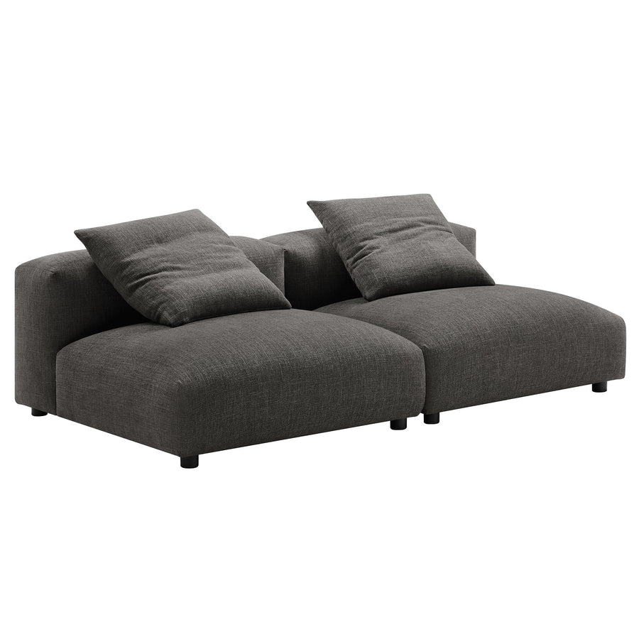 Reed 2-Piece Modular Upholstered Fabric Sofa in Charcoal