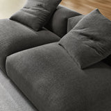 Reed 2-Piece Modular Upholstered Fabric Sofa in Charcoal