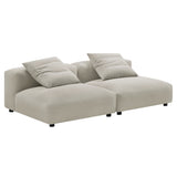 Reed 2-Piece Modular Upholstered Fabric Sofa in Linen