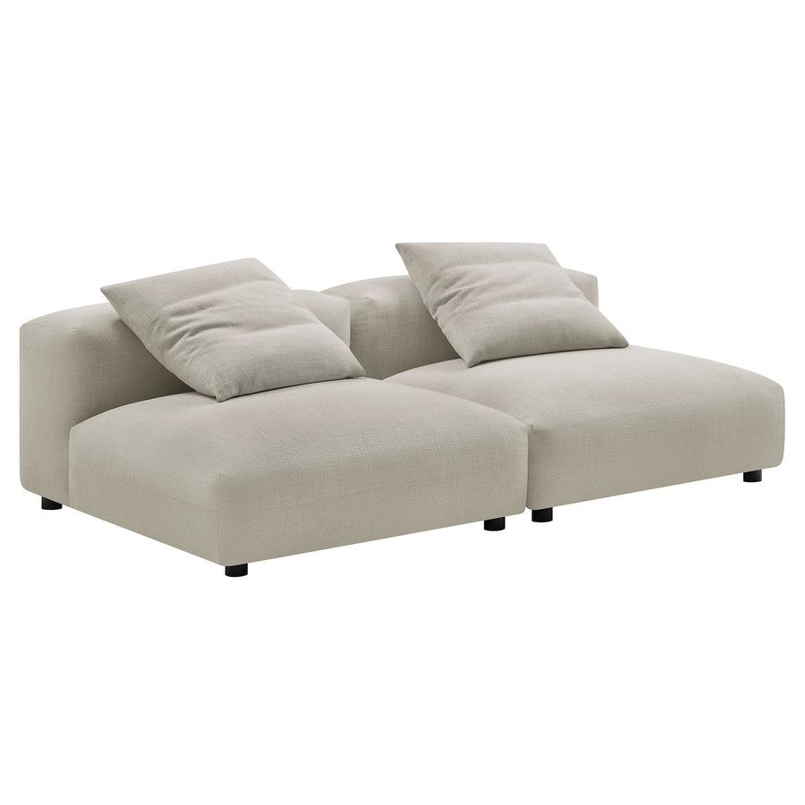 Reed 2-Piece Modular Upholstered Fabric Sofa in Linen