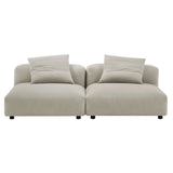 Reed 2-Piece Modular Upholstered Fabric Sofa in Linen