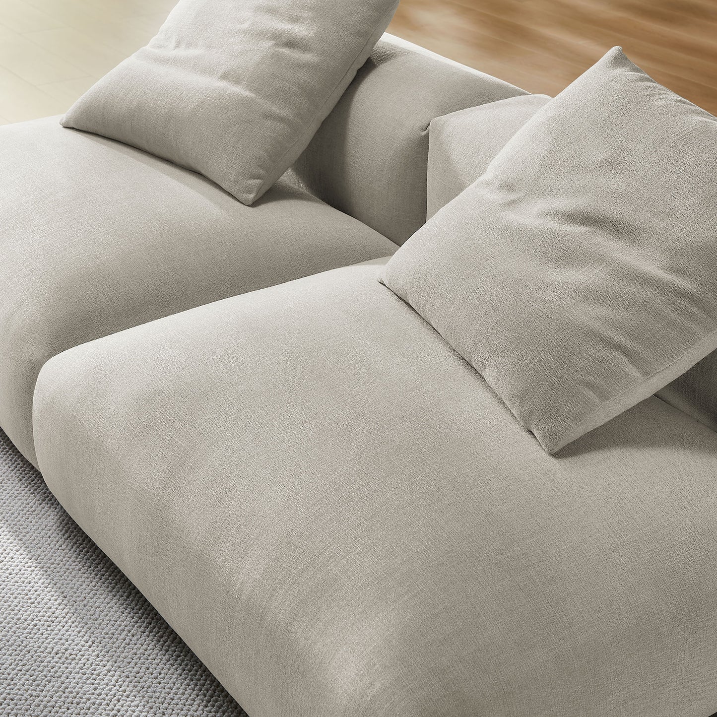 Reed 2-Piece Modular Upholstered Fabric Sofa in Linen