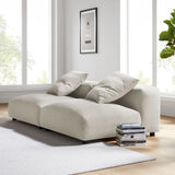 Reed 2-Piece Modular Upholstered Fabric Sofa in Linen