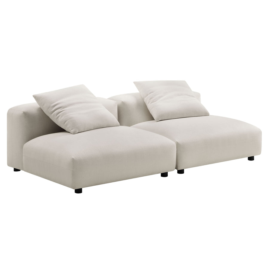 Reed 2-Piece Modular Upholstered Fabric Sofa in Salt