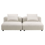 Reed 2-Piece Modular Upholstered Fabric Sofa in Salt