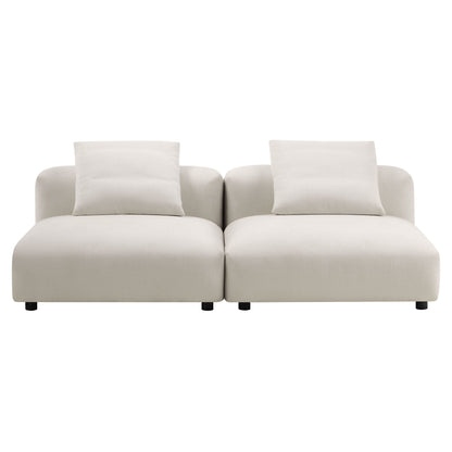 Solace 2-Piece Modular Upholstered Fabric Sofa by Furniture for America