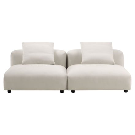 Solace 2-Piece Modular Upholstered Fabric Sofa in Salt