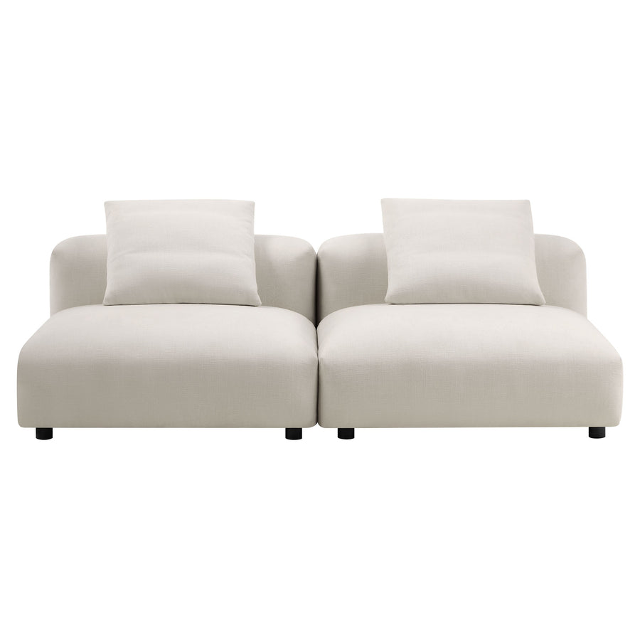 Reed 2-Piece Modular Upholstered Fabric Sofa in Salt