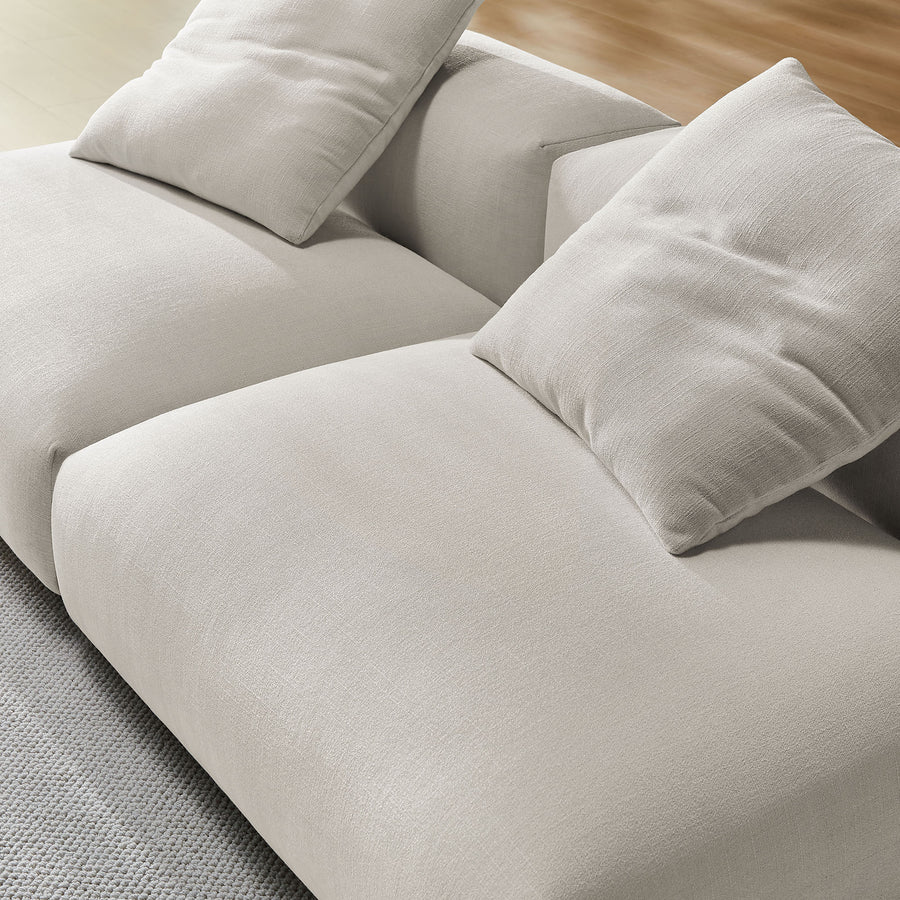 Reed 2-Piece Modular Upholstered Fabric Sofa in Salt
