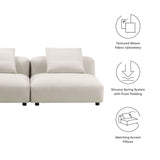 Reed 2-Piece Modular Upholstered Fabric Sofa in Salt