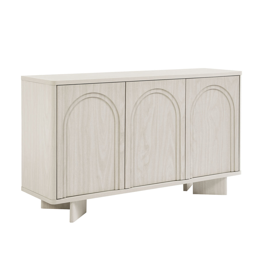 Thessaly Arched 3-Door Sideboard in White Wash