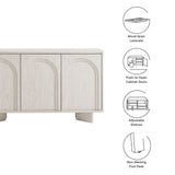 Thessaly Arched 3-Door Sideboard in White Wash