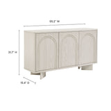 Thessaly Arched 3-Door Sideboard in White Wash
