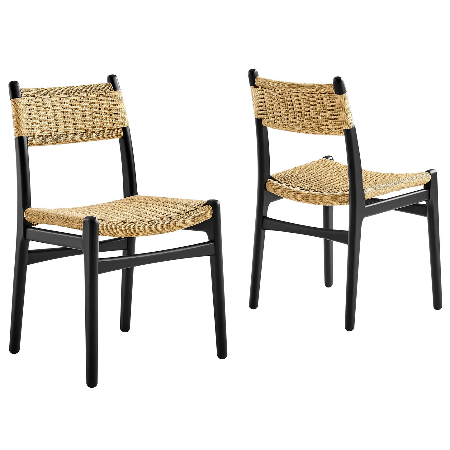 Wynn Rope and Wood Dining Side Chairs Set of 2 by Furniture For America