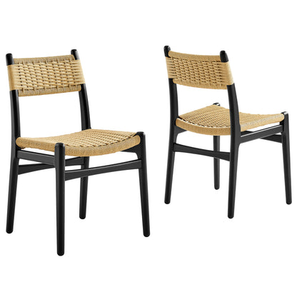 Wynn Rope and Wood Dining Side Chairs Set of 2 by Furniture For America