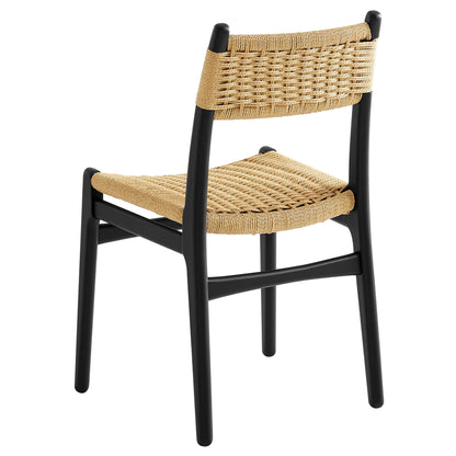 Wynn Rope and Wood Dining Side Chairs Set of 2 by Furniture For America