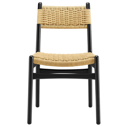 Wynn Rope and Wood Dining Side Chairs Set of 2 by Furniture For America