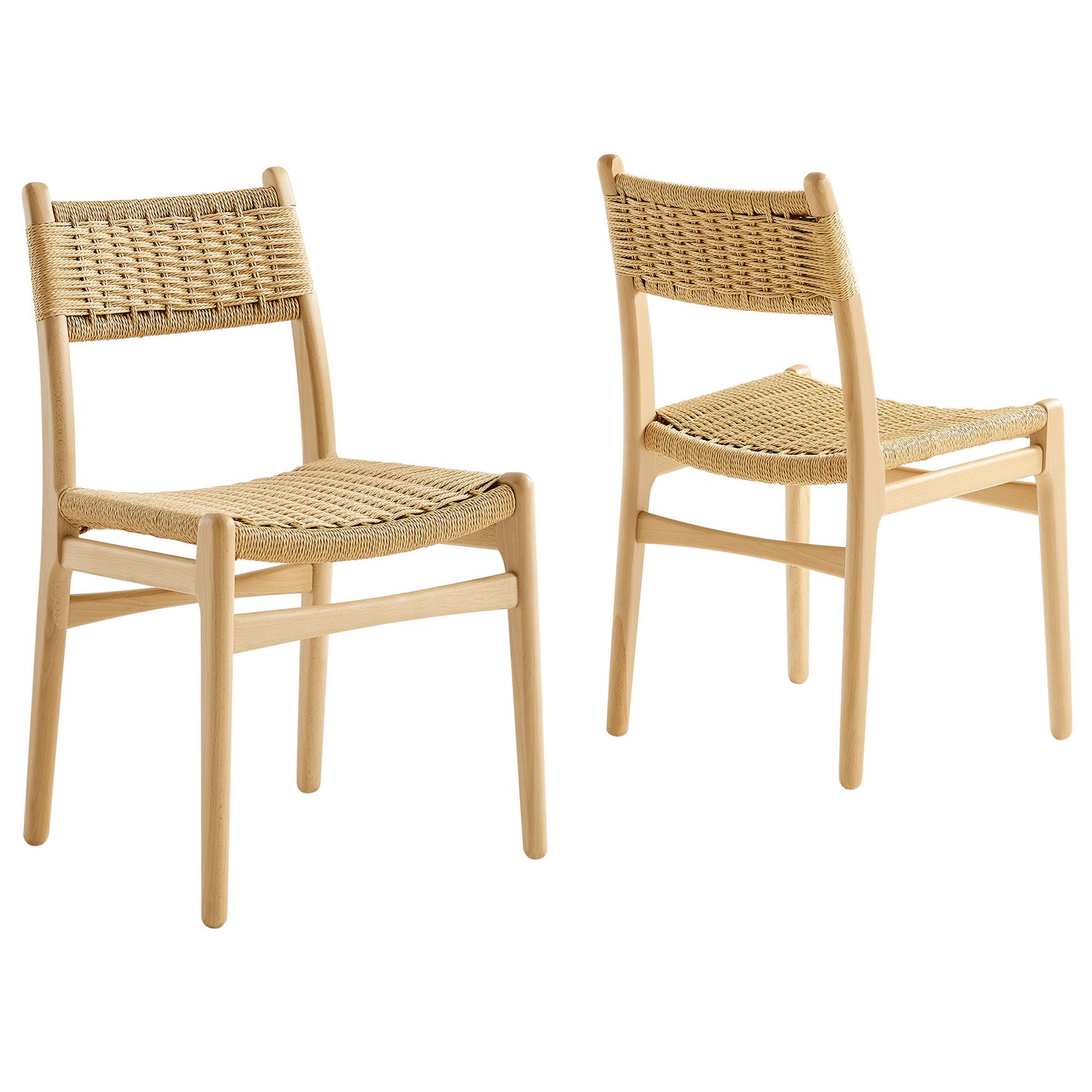 Wynn Rope and Wood Dining Side Chairs Set of 2 by Furniture For America