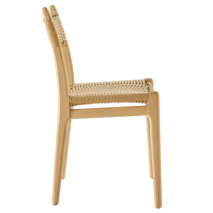 Wynn Rope and Wood Dining Side Chairs Set of 2 by Furniture For America