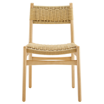 Wynn Rope and Wood Dining Side Chairs Set of 2 by Furniture For America