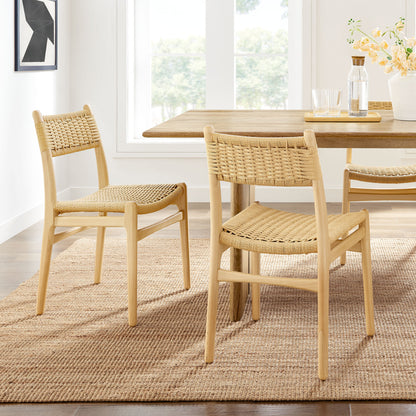 Wynn Rope and Wood Dining Side Chairs Set of 2 by Furniture For America