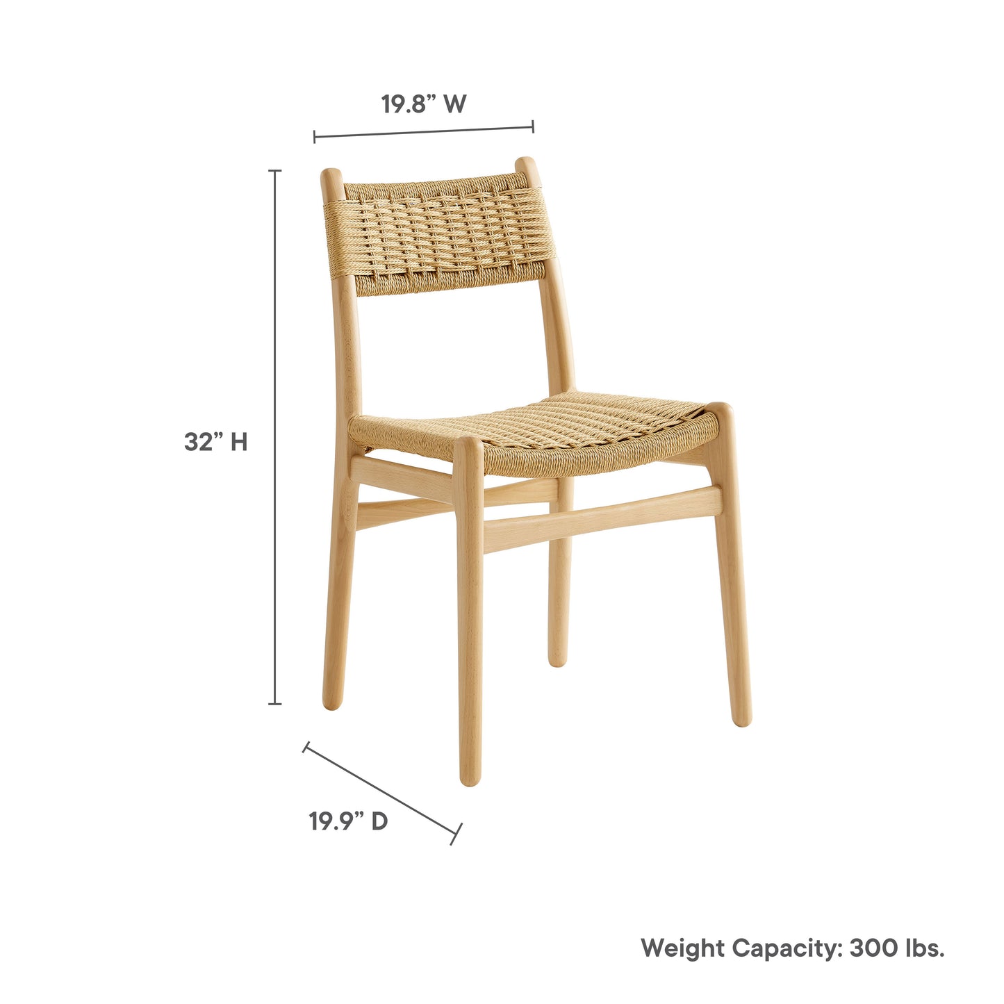 Wynn Rope and Wood Dining Side Chairs Set of 2 by Furniture For America