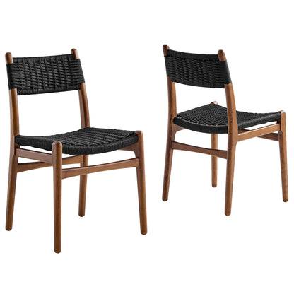 Wynn Rope and Wood Dining Side Chairs Set of 2 by Furniture For America