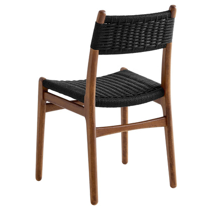 Wynn Rope and Wood Dining Side Chairs Set of 2 by Furniture For America