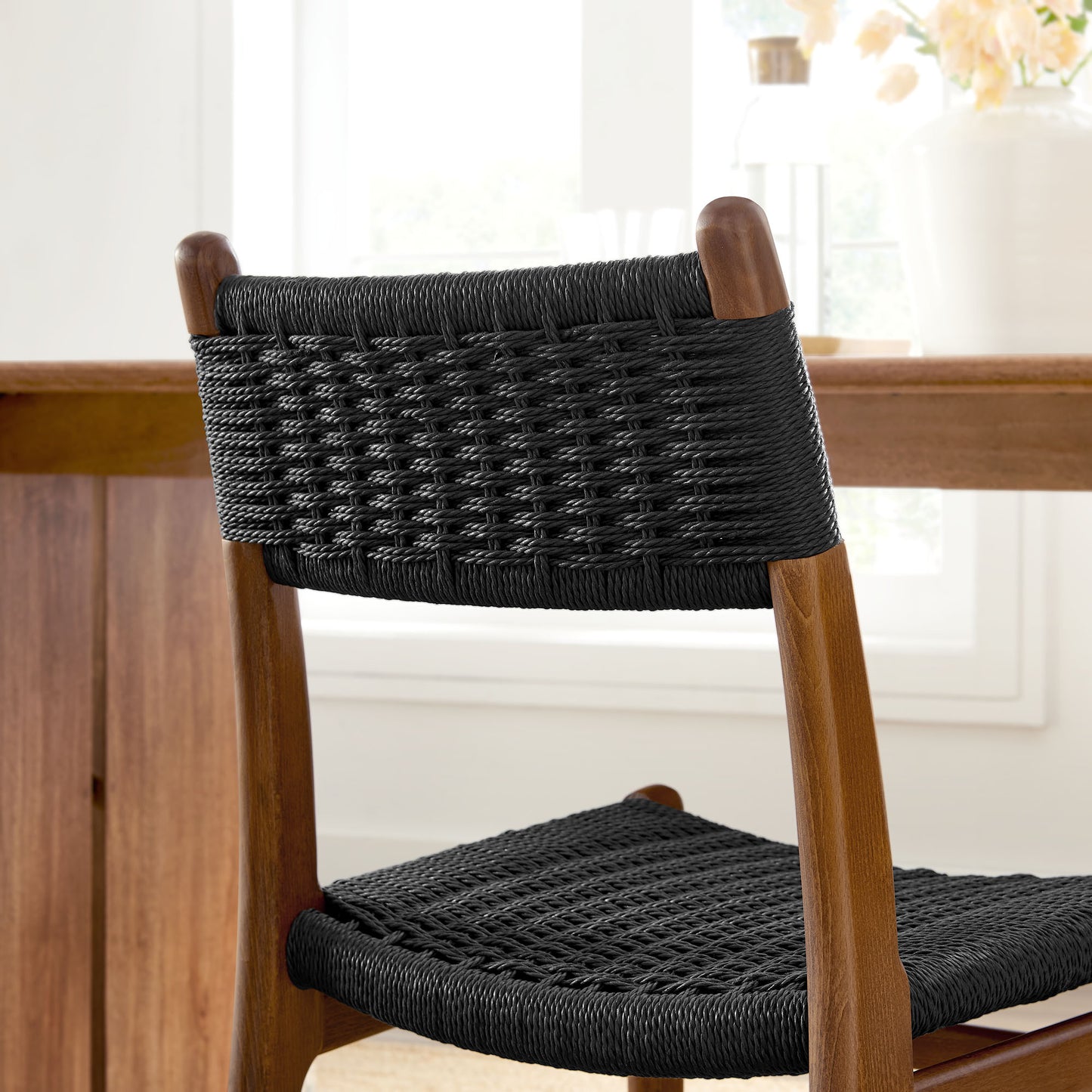 Wynn Rope and Wood Dining Side Chairs Set of 2 by Furniture For America