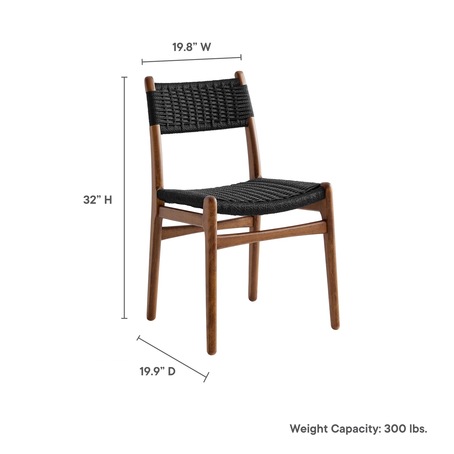 Wynn Rope and Wood Dining Side Chairs Set of 2 by Furniture For America