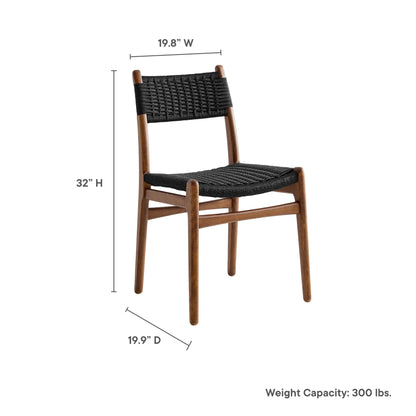 Wynn Rope and Wood Dining Side Chairs Set of 2 by Furniture For America