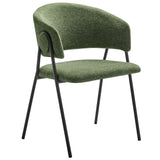 Ronan Upholstered Heathered Chenille Dining Chairs Set of 2 in Eucalyptus Black