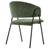 Ronan Upholstered Heathered Chenille Dining Chairs Set of 2 in Eucalyptus Black