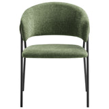 Ronan Upholstered Heathered Chenille Dining Chairs Set of 2 in Eucalyptus Black