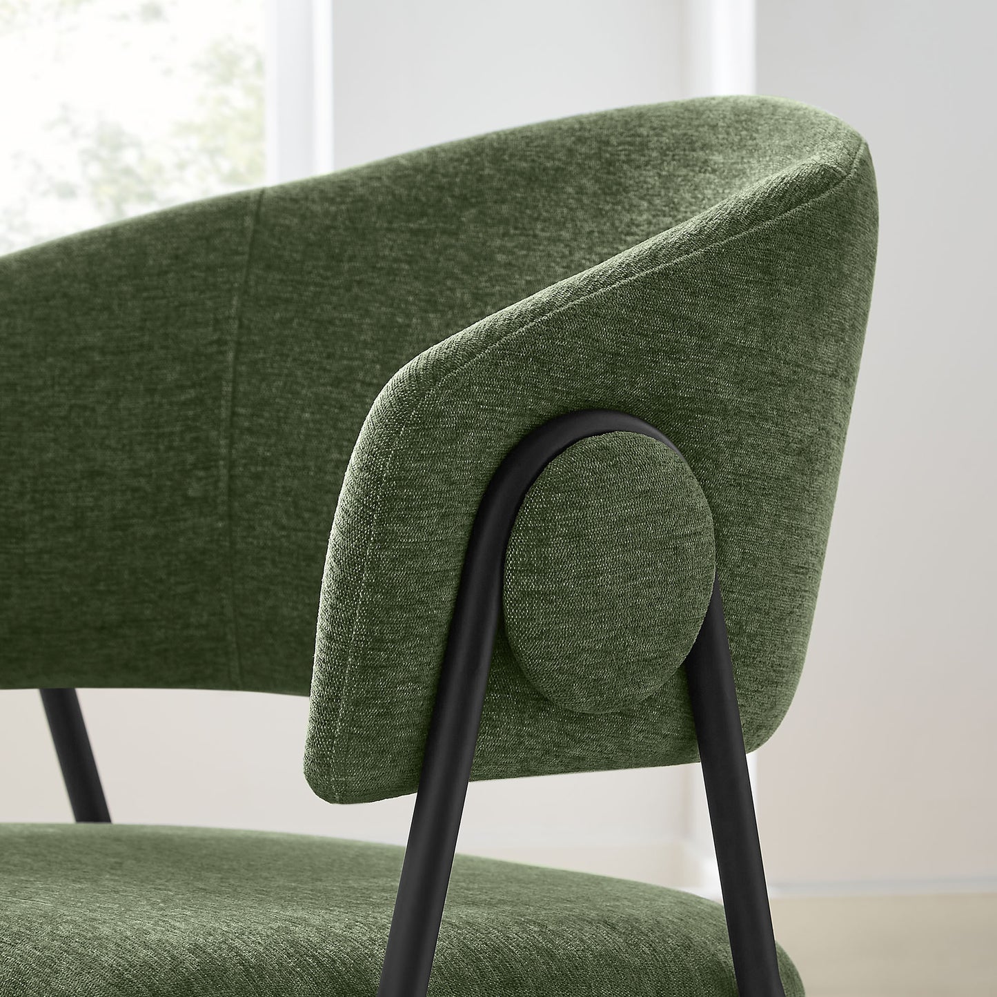 Nella Upholstered Heathered Chenille Dining Chairs Set of 2 by Furniture For America