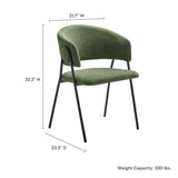Ronan Upholstered Heathered Chenille Dining Chairs Set of 2 in Eucalyptus Black