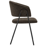 Ronan Upholstered Heathered Chenille Dining Chairs Set of 2 in Java Black