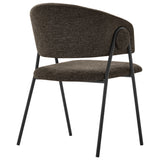 Ronan Upholstered Heathered Chenille Dining Chairs Set of 2 in Java Black