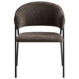 Ronan Upholstered Heathered Chenille Dining Chairs Set of 2 in Java Black