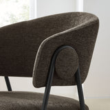 Ronan Upholstered Heathered Chenille Dining Chairs Set of 2 in Java Black