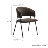 Ronan Upholstered Heathered Chenille Dining Chairs Set of 2 in Java Black