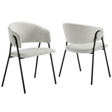 Ronan Upholstered Heathered Chenille Dining Chairs Set of 2 in Newsprint Black