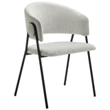 Ronan Upholstered Heathered Chenille Dining Chairs Set of 2 in Newsprint Black