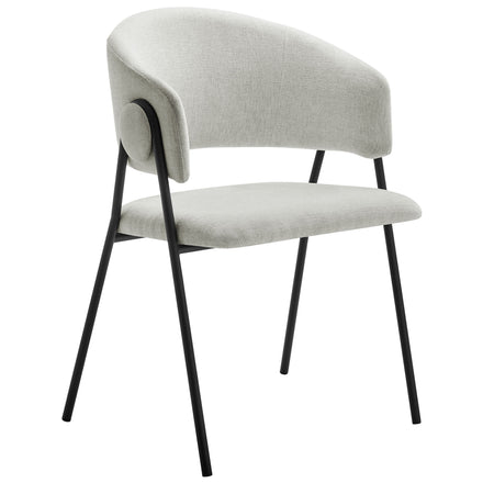 Nella Upholstered Heathered Chenille Dining Chairs Set of 2 in Newsprint Black