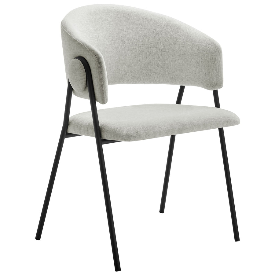 Ronan Upholstered Heathered Chenille Dining Chairs Set of 2 in Newsprint Black