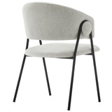 Ronan Upholstered Heathered Chenille Dining Chairs Set of 2 in Newsprint Black
